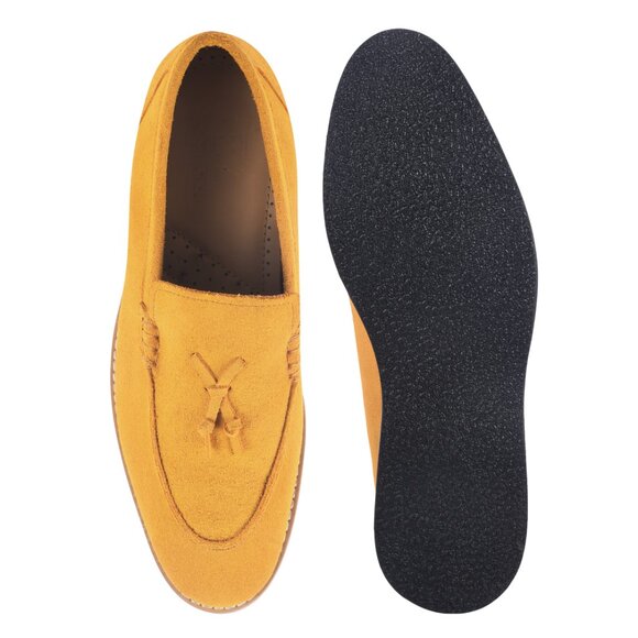 LIBERTYZENO Mens Genuine Mustard Suede Leather Loafer Tassel  display picture 1